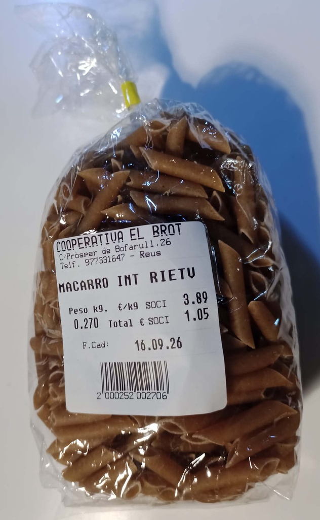 MACARRONS INTEGRALS RIET VELL