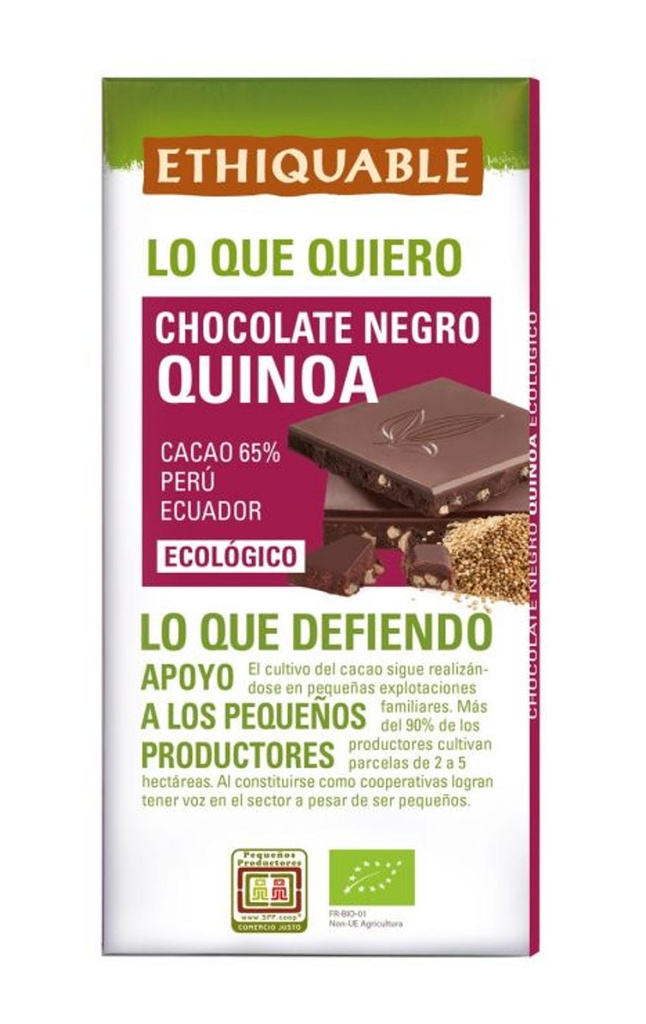XOCOLATA NEGRA AMB QUINOA 100gr ETHIQUABLE