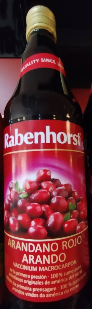 SUC MIRTILS VERMELLS 750ml RABENHORST