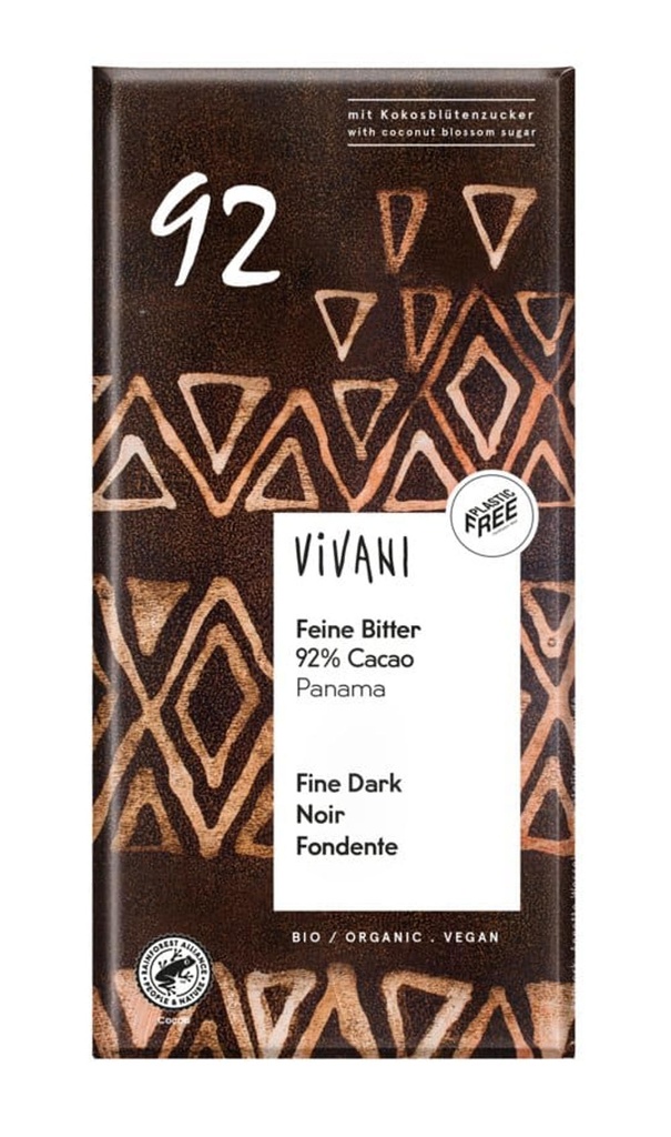 XOCOLATA NEGRE 92% 80gr VIVANI