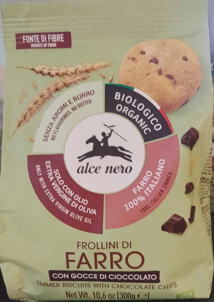 GALETES ESPELTA AMB GOTES CACAU 300gr BIO ALCE NERO