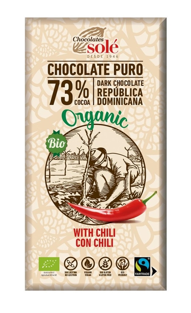 XOCOLATA NEGRE 73% AMB XILI 100gr SOLÉ