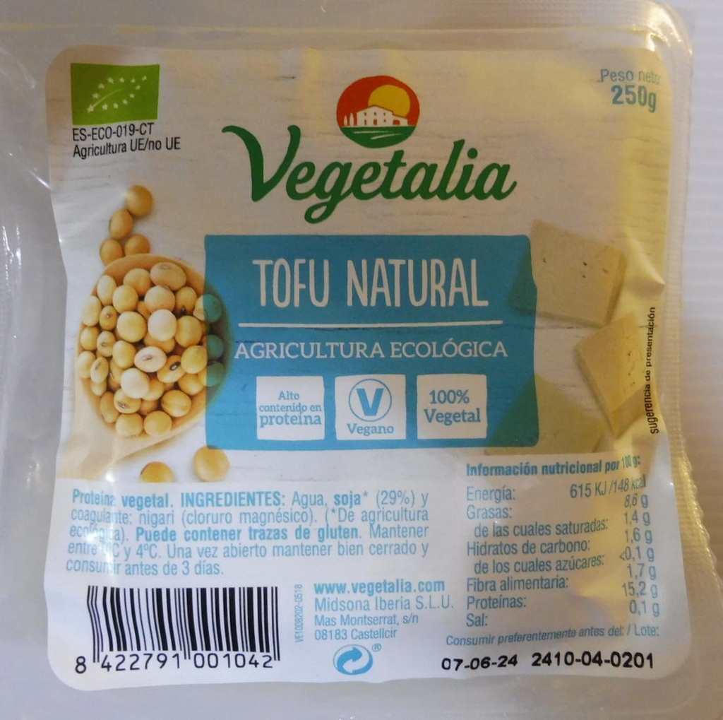 TOFU FRESC 250Grs VEGETALIA