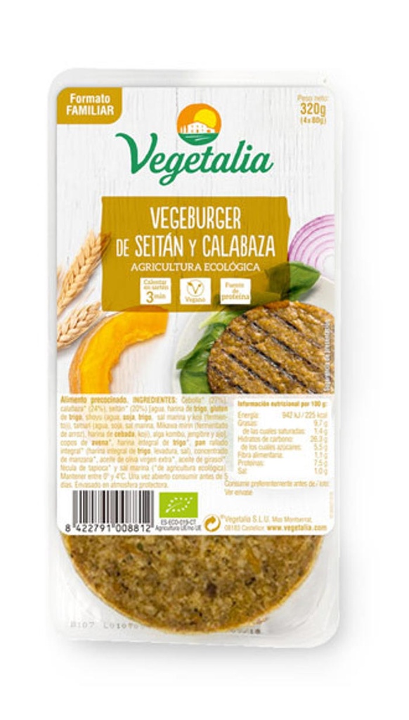 VEGEBURGUER SEITAN I CARBASSA  160GR VEGETALIA