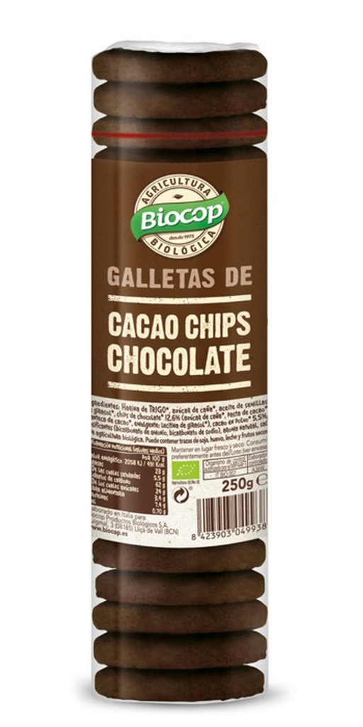 GALETA CACAU XIPS XOCOLATA 250gr BIOCOP