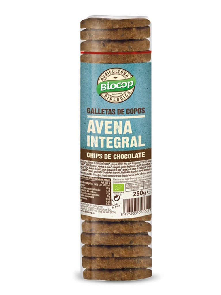 GALETA FLOCS CIVADA INT. AMB XIPS DE XOCO 250gr BIOCOP