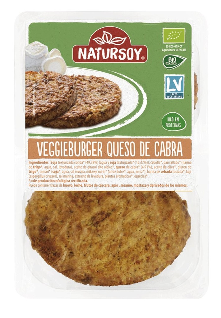 HAMBURGUESA ORDI FORMATGE CABRA I MEL 200g NATURSOY