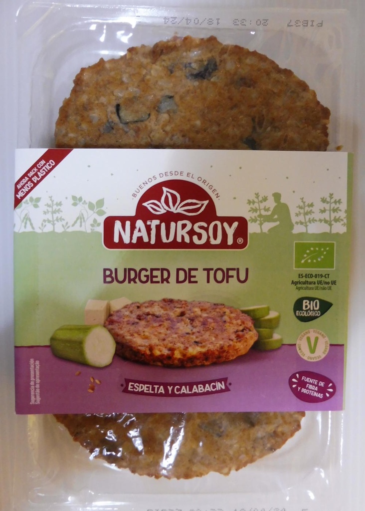 HAMBURGUESA DE TOFU  ESPELTA I CARBASSO