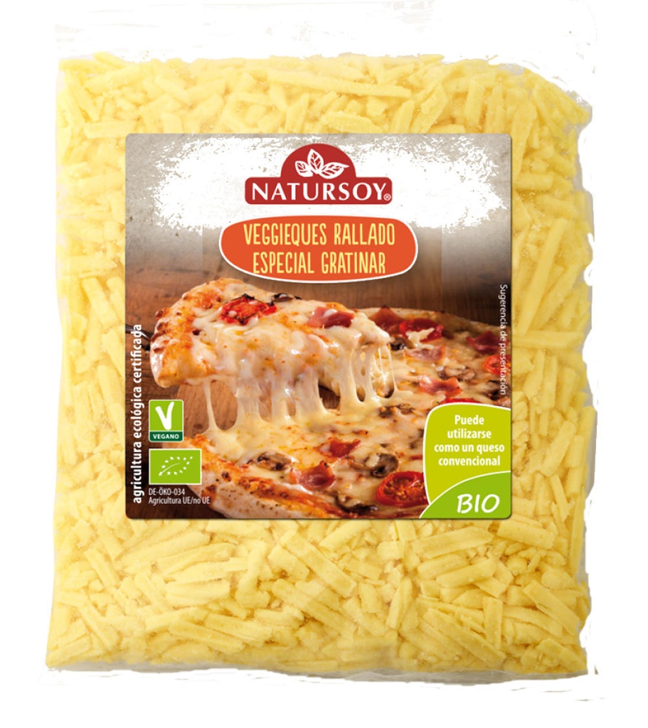 FORMATGE RATLLAT VEGGIEQUES ESPECIAL GRATINAR NATURSOY