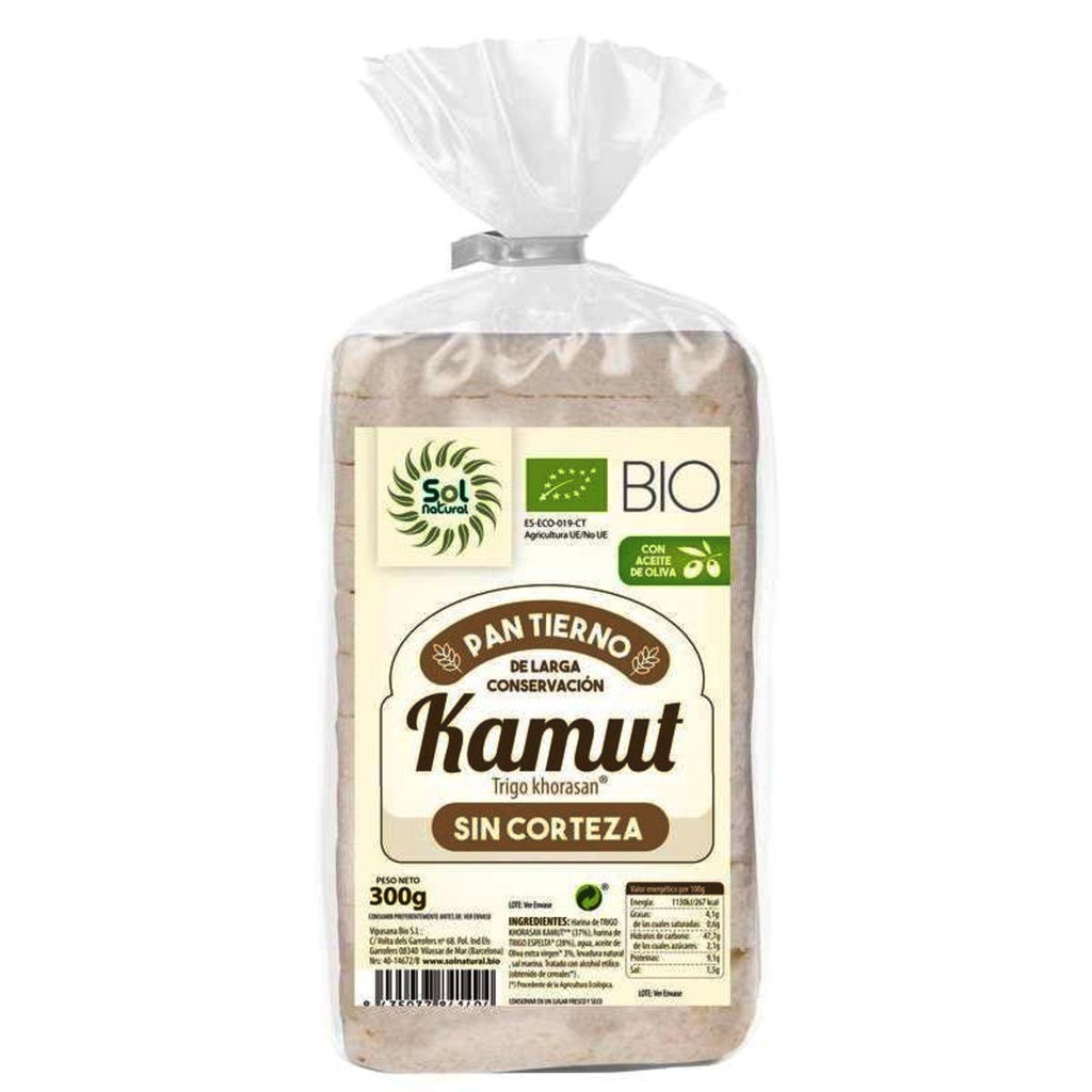 PA TENDRE BIO KAMUT SENSE CROSTA 300gr SOL NATURAL