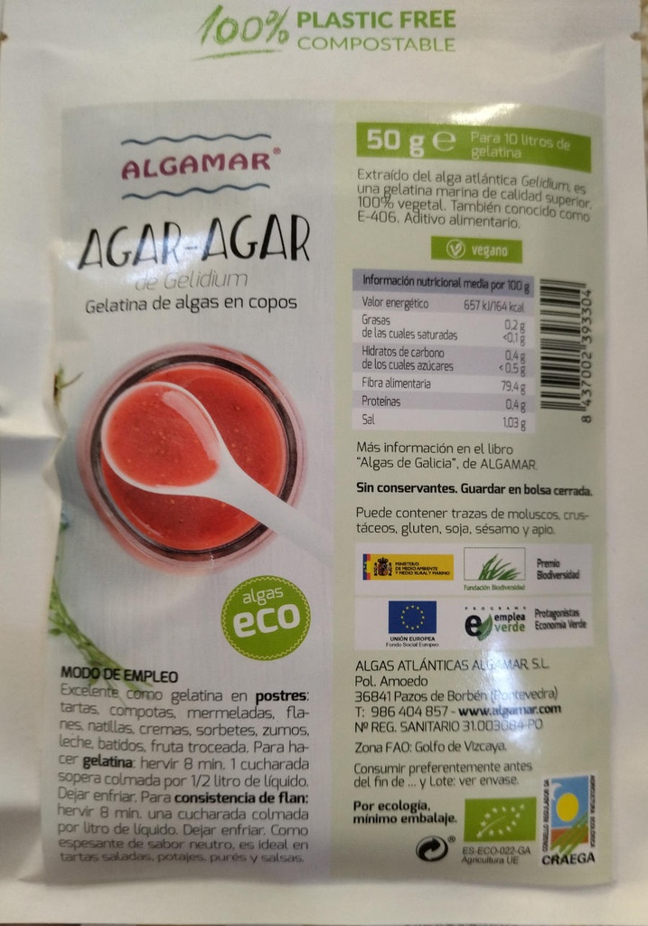 ALGA AGAR AGAR EN FLOCS 50gr ALGAMAR