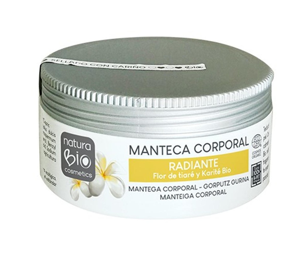 MANTEGA CORPORAL RADIANT 200ml FLOR DE TIARÉ I KARITÉ NATURABIO
