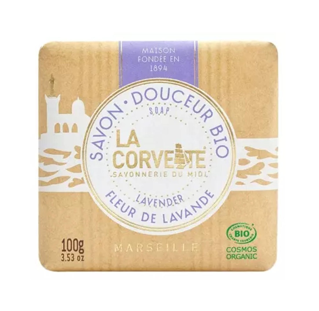 SABO PASTILLA BIO FLOR DE LAVANDA 100gr LA CORVETTE