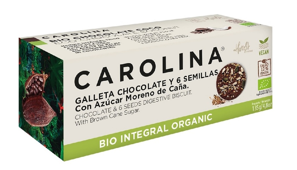 GALETA BIO INTEGRAL AMB XOCO I LLAVORS VEGANA CAROLINA