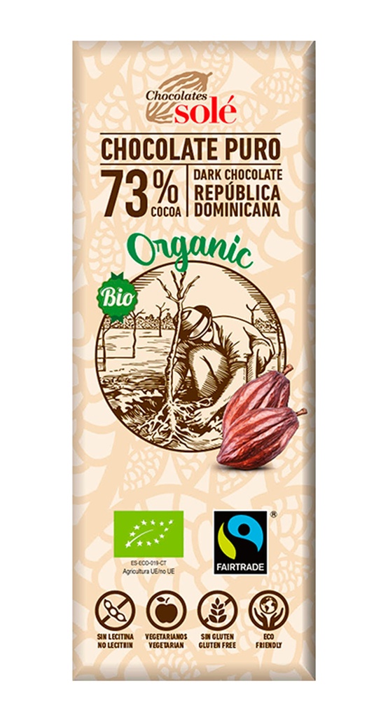 XOCOLATA NEGRA 73% ECO 25gr SOLÉ