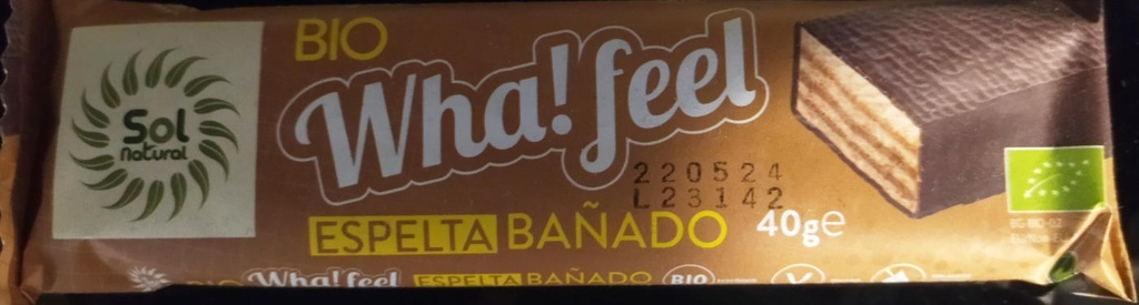 WAFER ESPELTA INTEGRAL I XOCOLATA DARK BIO 40gr SOL NATURAL