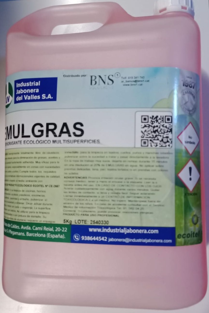 EMULGRAS DESENGREIXANT ECO LIMONA 5L