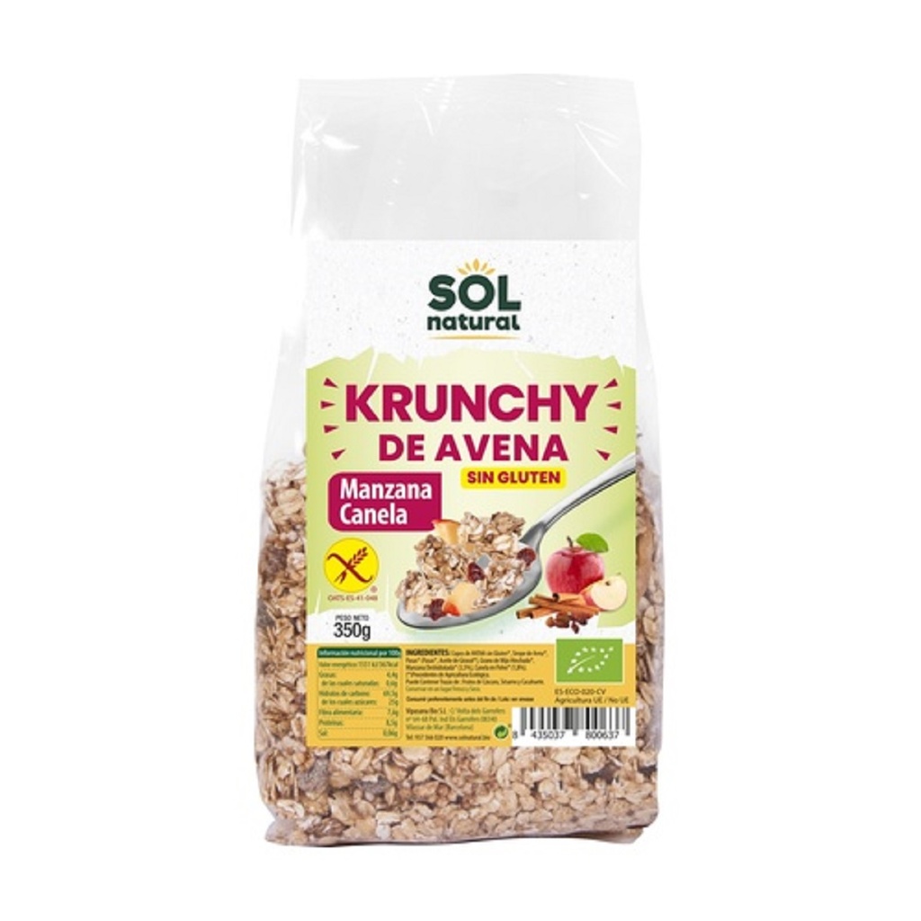 KRUNCHY CIVADA POMA I CANYELLA 350GR SENSE GLUTEN SOLNATURAL (copia)