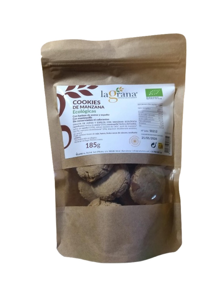 COOKIES DE CIVADA ESPELTA I POMA 185g LA GRANA