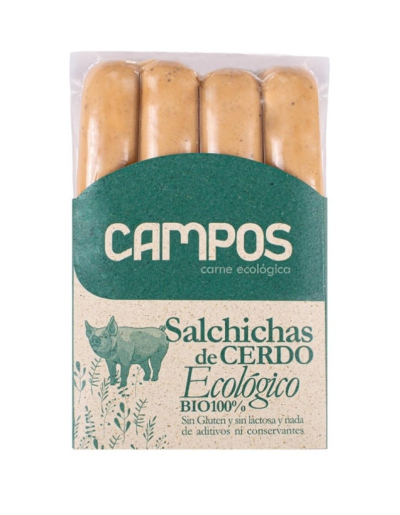 FRANKFURT PORC BIO S/GLUTEN 250gr CAMPOS