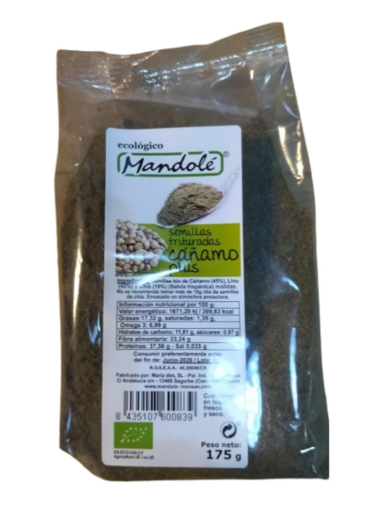 LLAVORS TRITURADES DE CÀNEM 175gr MANDOLÉ