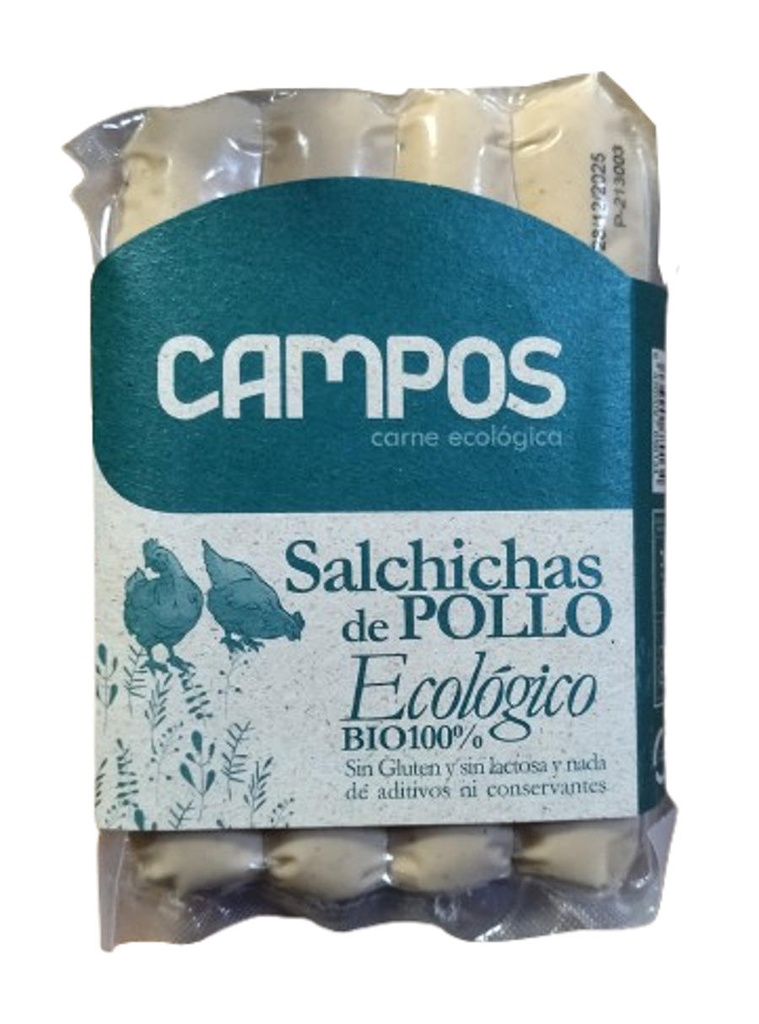 FRANKFURT POLLASTRE BIO S/GLUTEN 250gr CAMPOS
