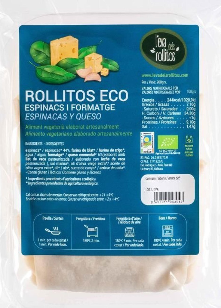ROTLLET ESPINACS I FORMATGE 4u BAIX LLOBREGAT
