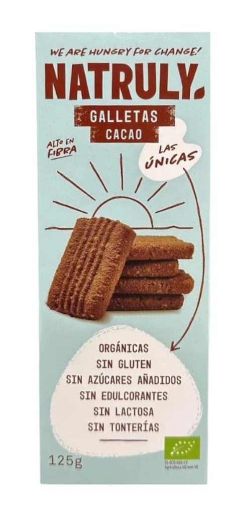 GALETES COOKIES CACAU 125g NATRULY