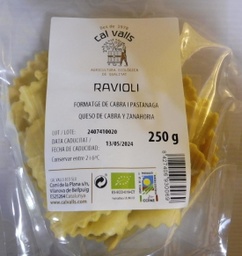 [15170625] RAVIOLIS FORMATGE DE CABRA I PASTANAGA ECO 250gr CAL VALS